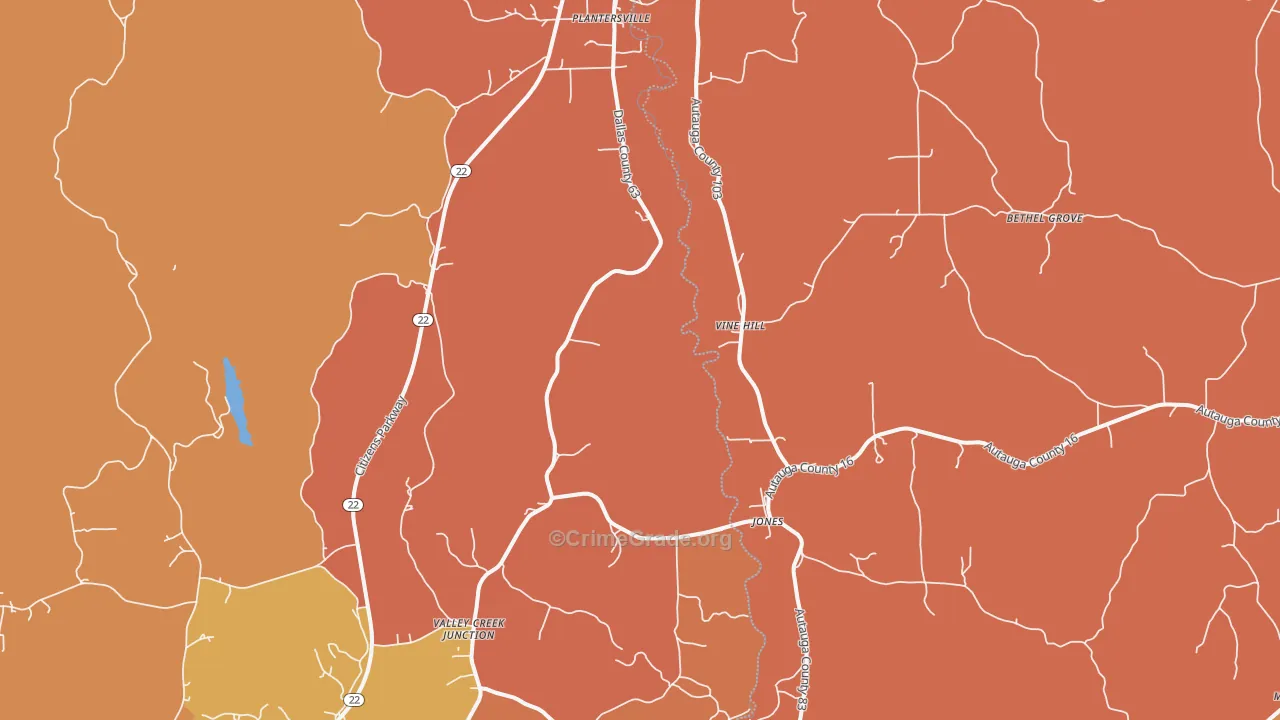 Vine Hill, AL Map of Murder Rates