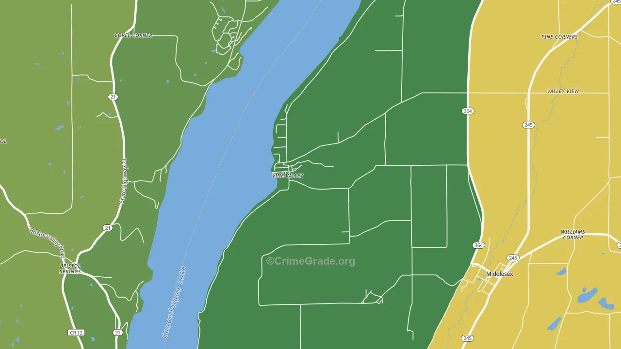 Vine Valley, NY Map of Murder Rates
