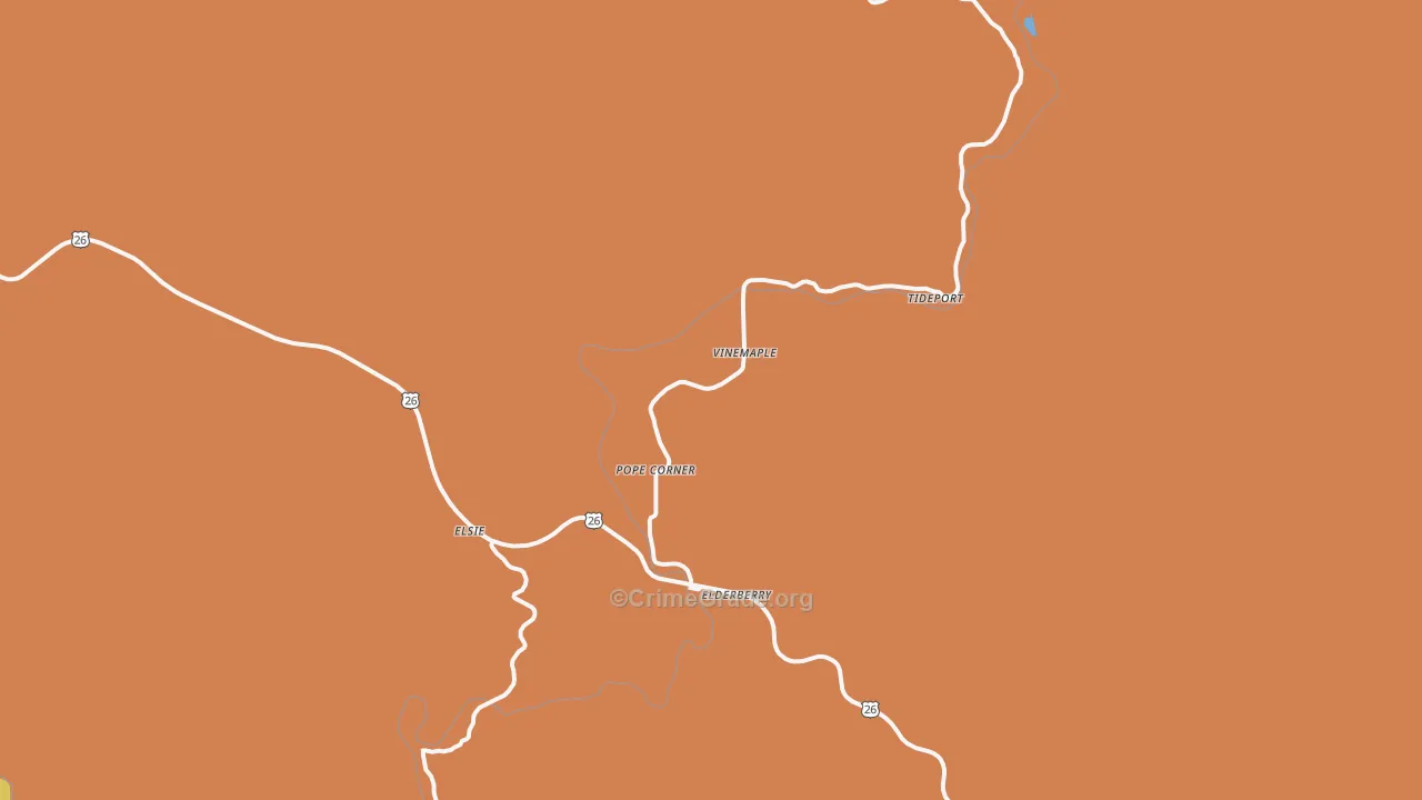 Vinemaple, OR Map of Murder Rates