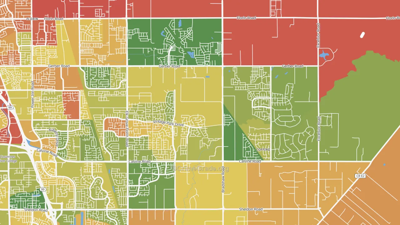 Vineyard, CA Map of Murder Rates