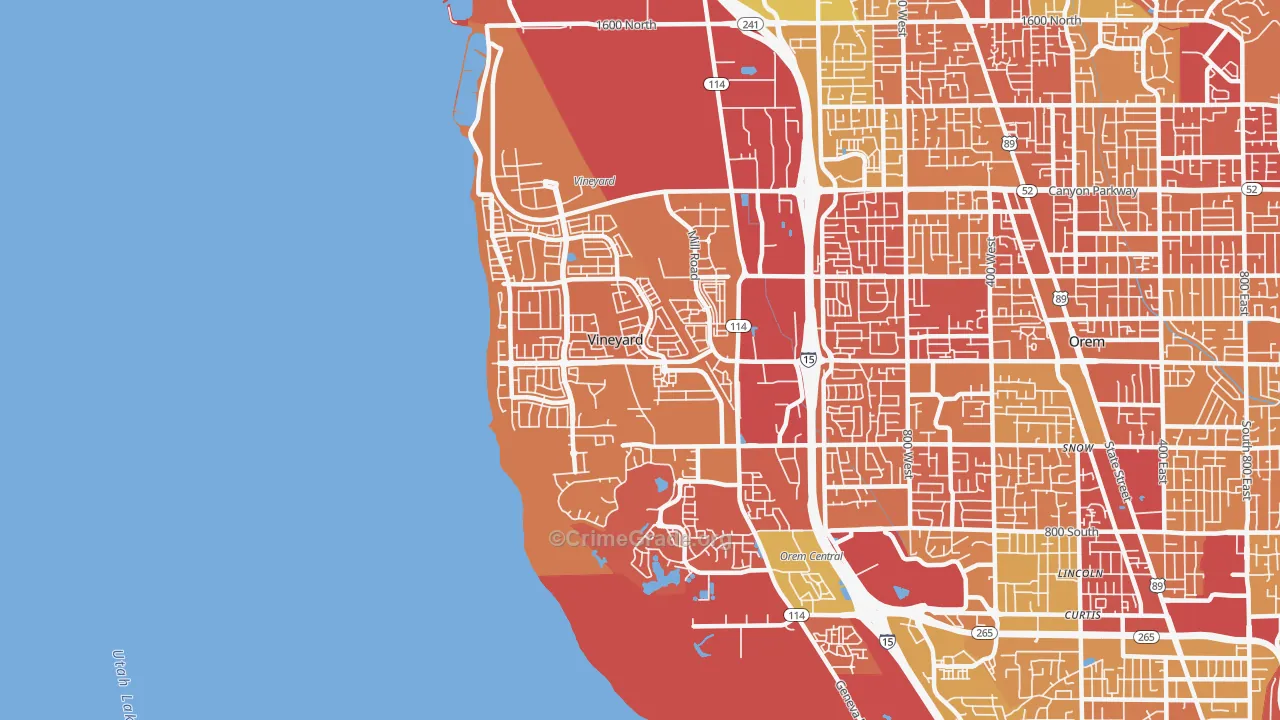 Vineyard, UT Map of Murder Rates