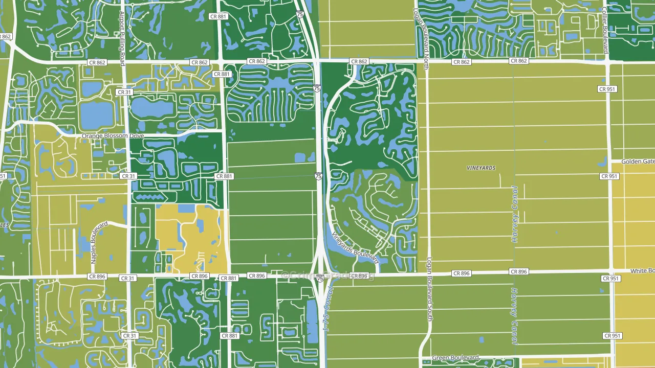 Vineyards, Naples, FL Map of Murder Rates