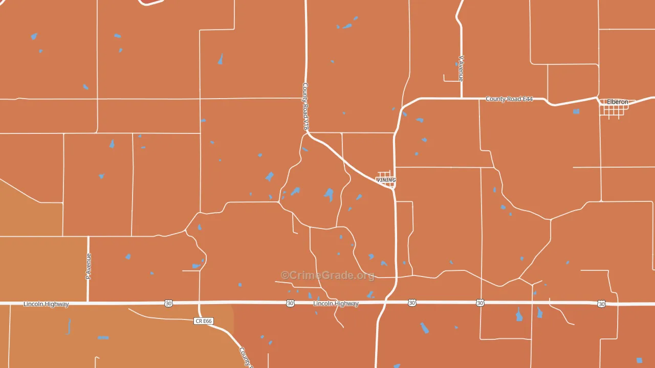 Vining, IA Map of Murder Rates