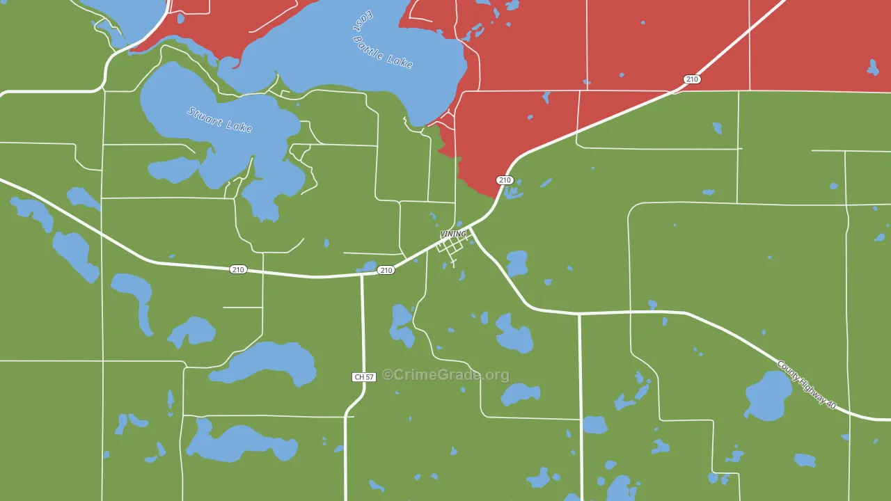 Vining, MN Map of Murder Rates