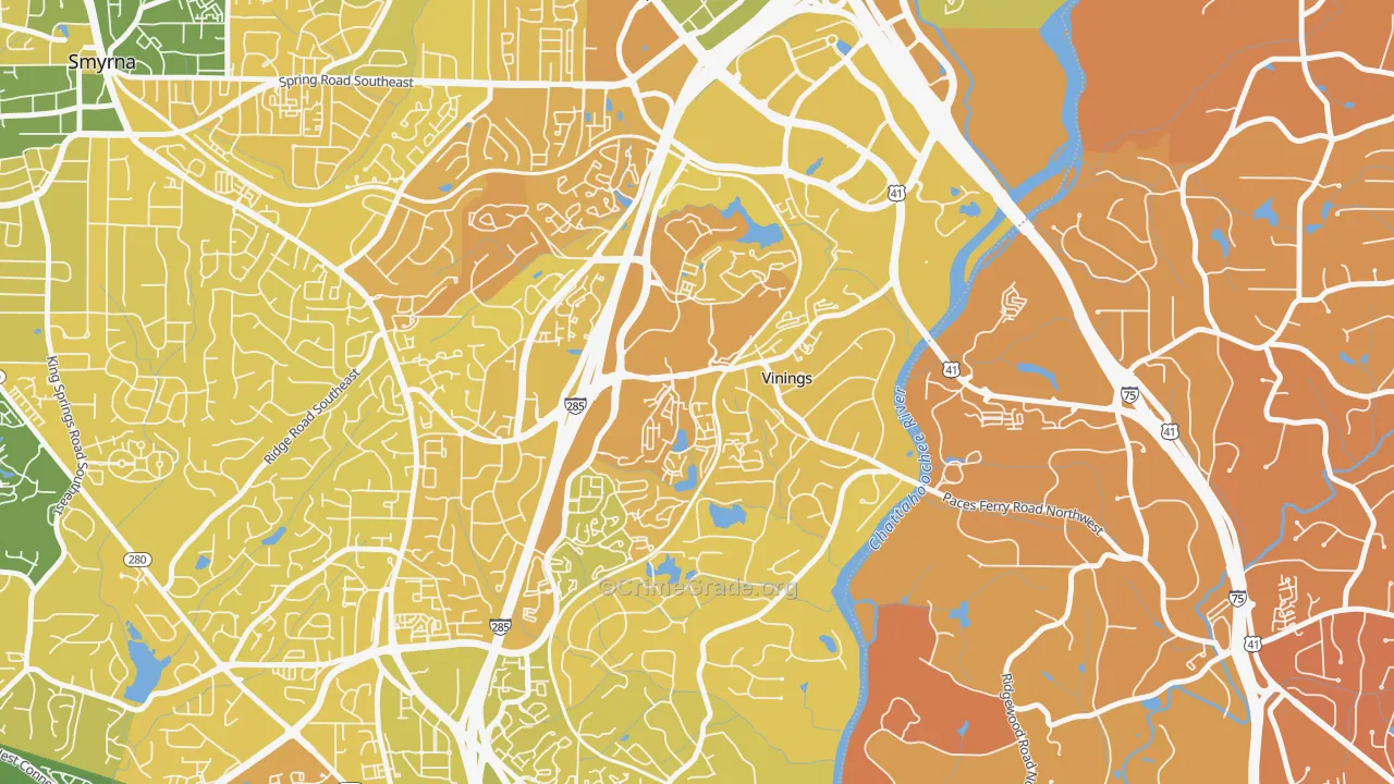 Vinings, GA Map of Murder Rates