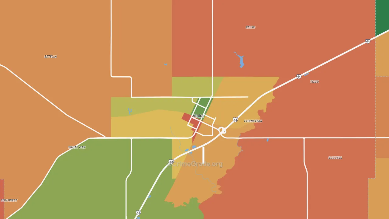 Vinita, OK Map of Murder Rates