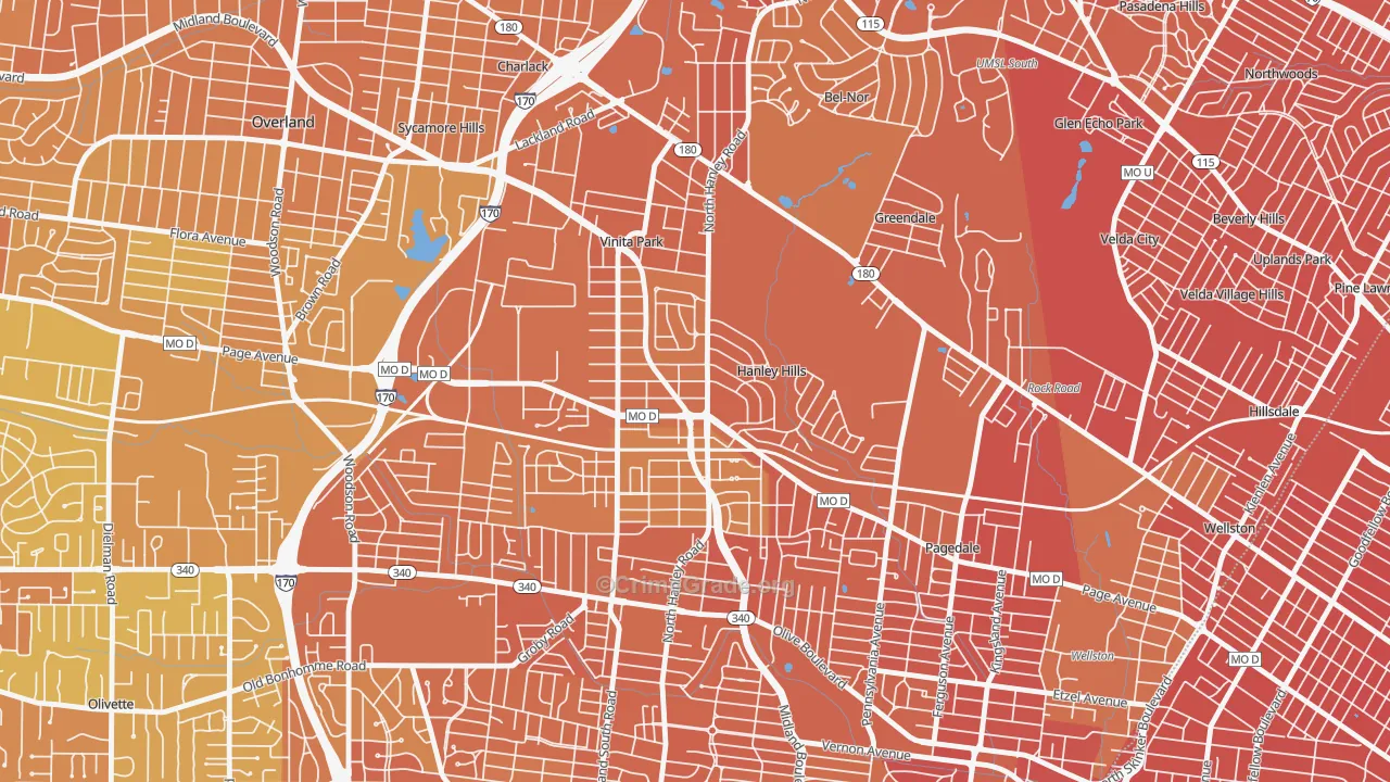 Vinita Terrace, MO Map of Murder Rates