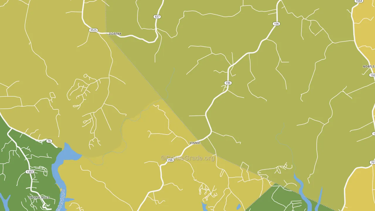 Vinnie, KY Map of Murder Rates