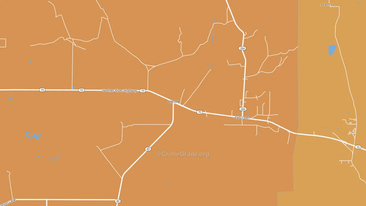 Vinton, CA Map of Murder Rates
