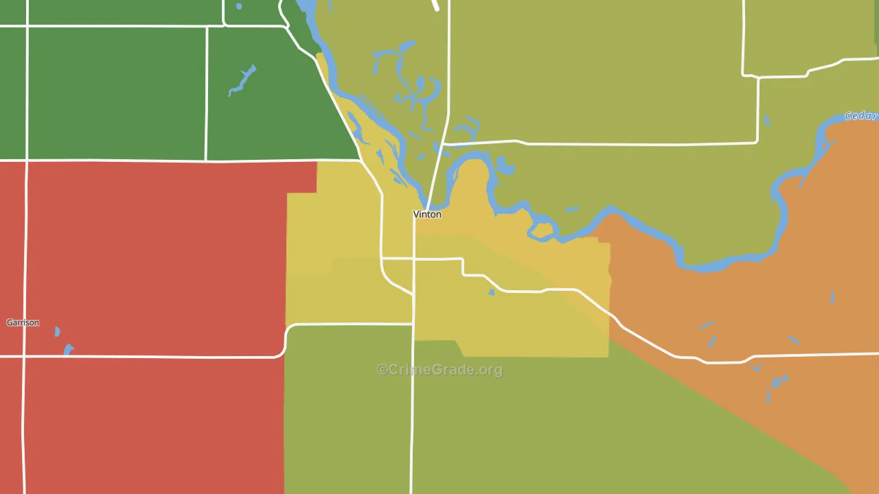 Vinton, IA Map of Murder Rates