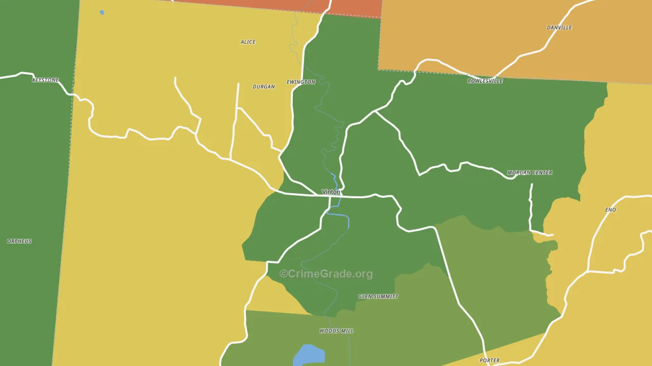 Vinton, OH Map of Murder Rates