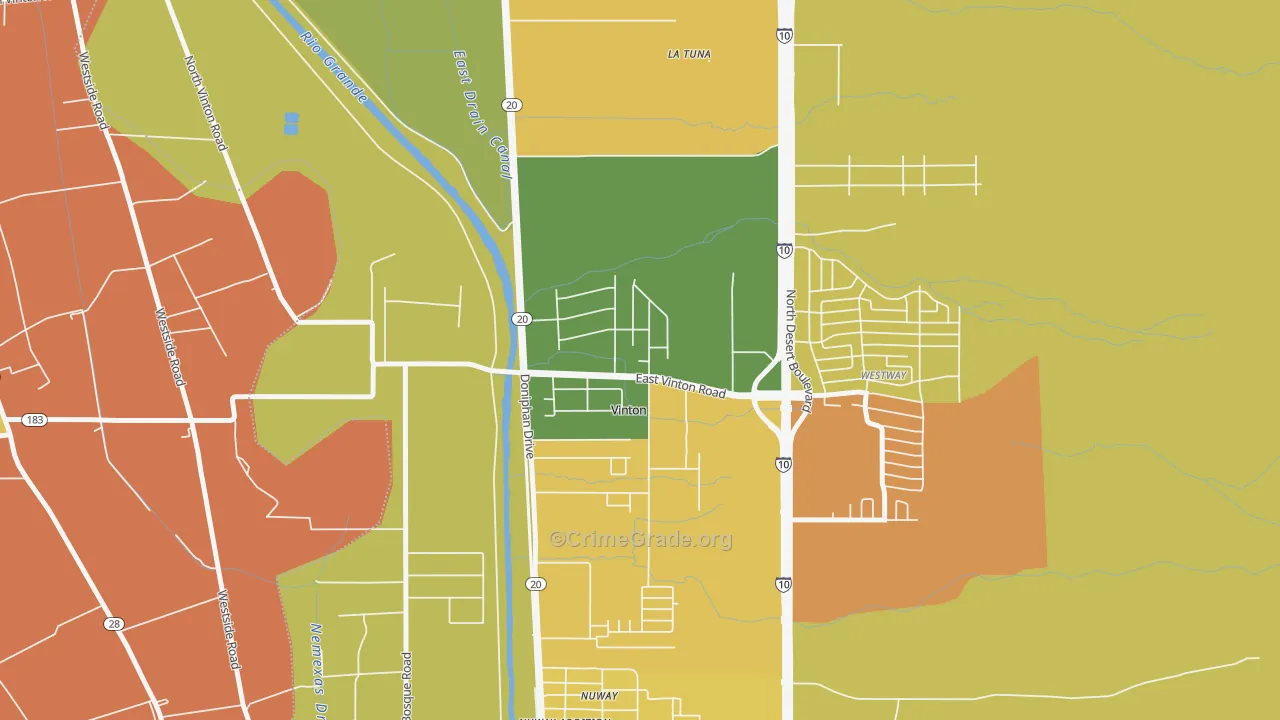 Vinton, TX Map of Murder Rates