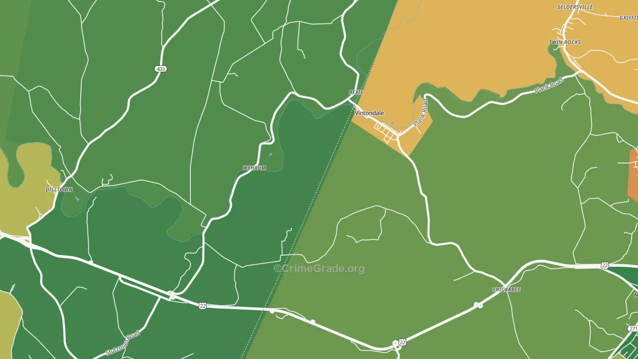 Vintondale, PA Map of Murder Rates