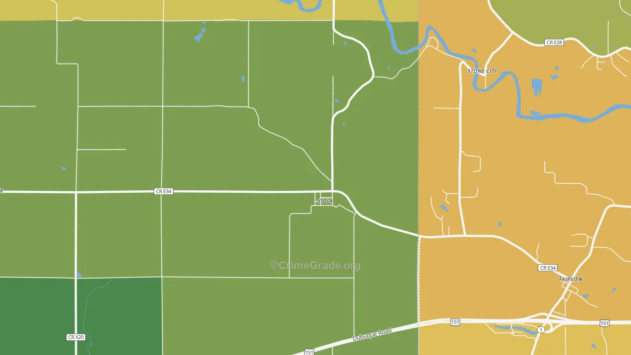 Viola, IA Map of Murder Rates