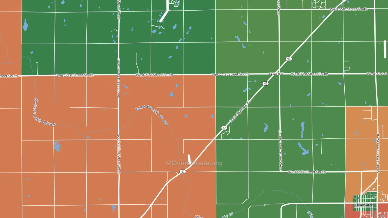Viola, KS Map of Murder Rates