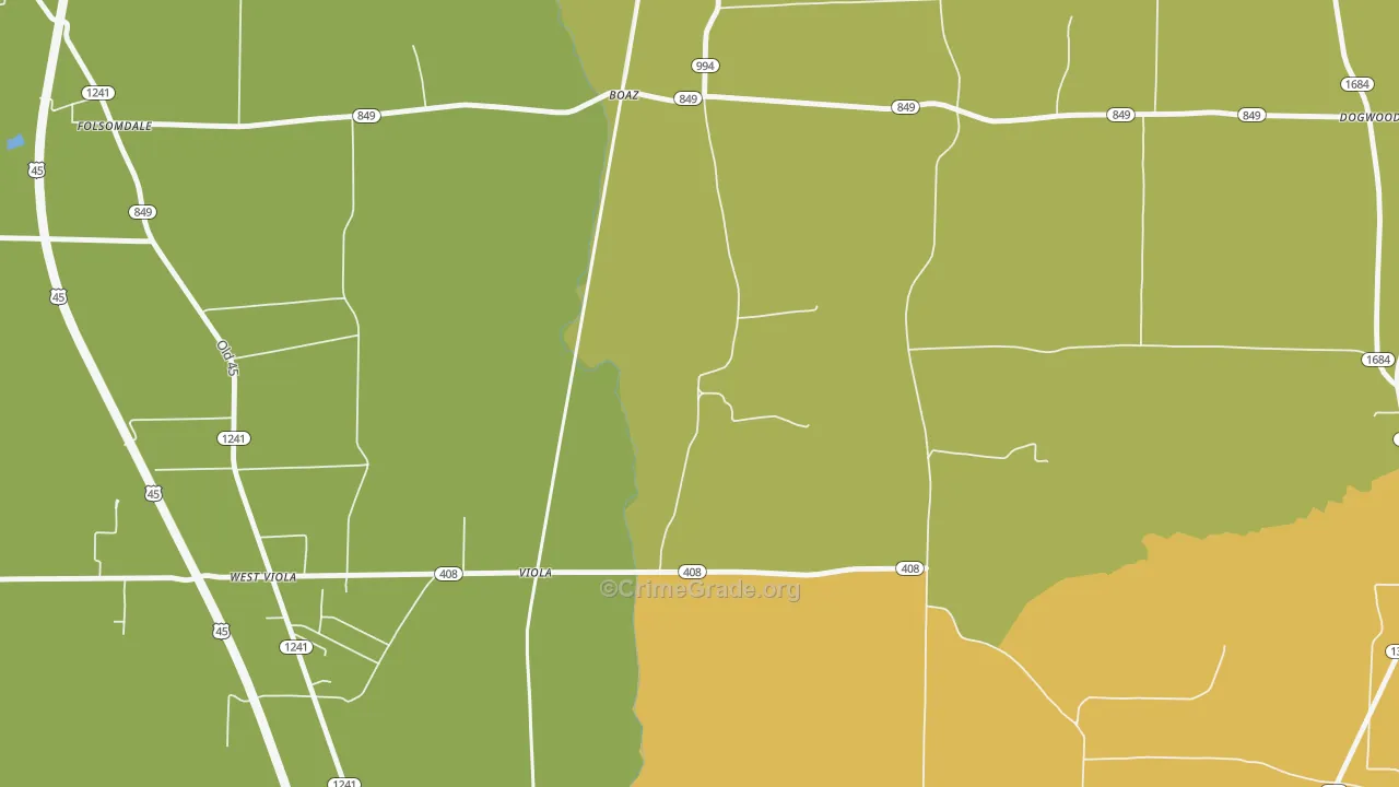 Viola, KY Map of Murder Rates