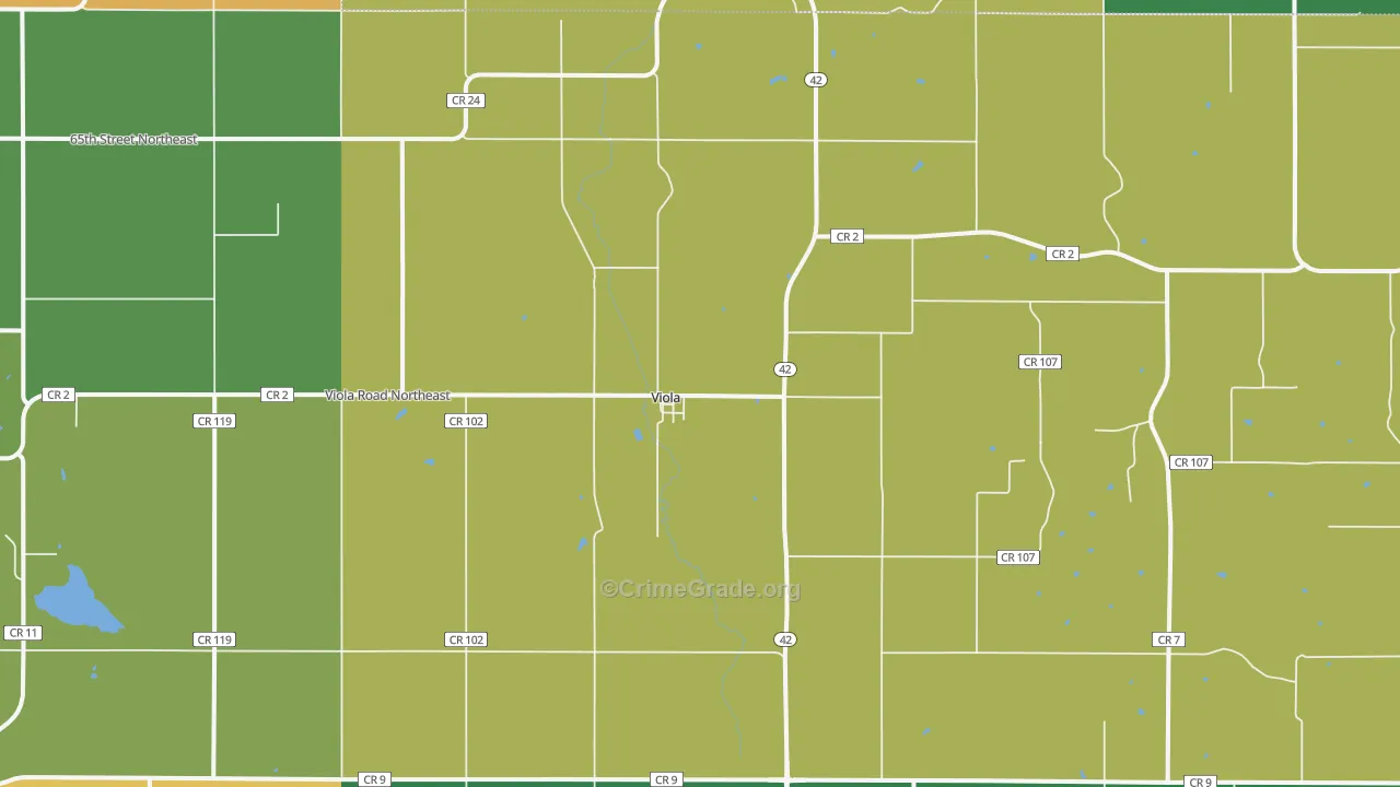Viola, MN Map of Murder Rates