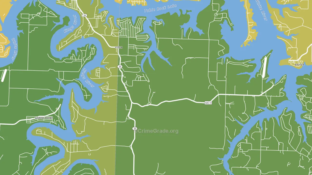 Viola, MO Map of Murder Rates
