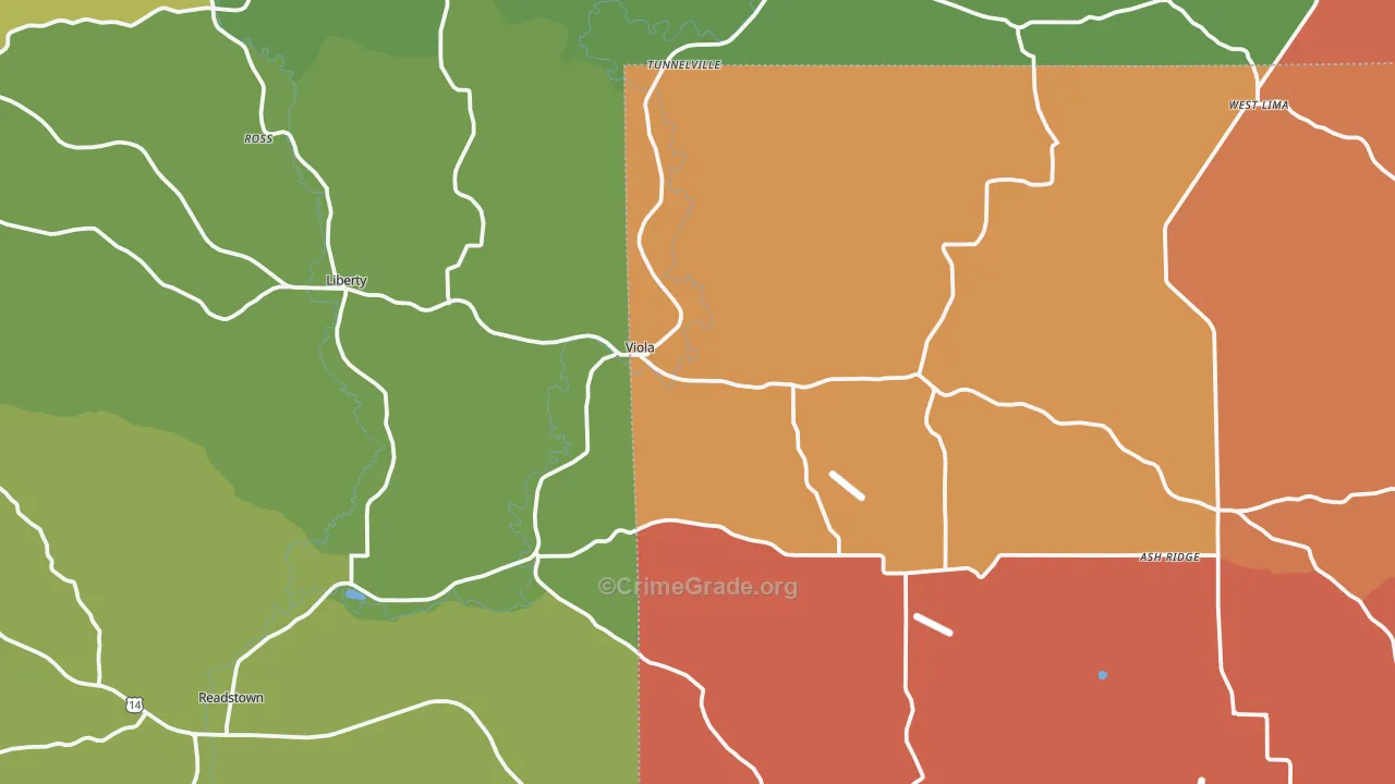 Viola, WI Map of Murder Rates