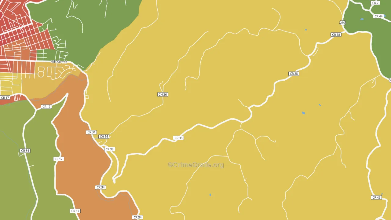 Viola, WV Map of Murder Rates