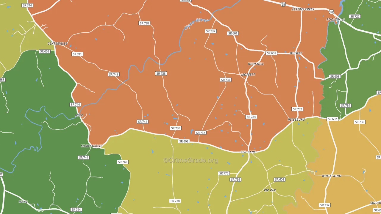 Virgilina, VA Map of Murder Rates