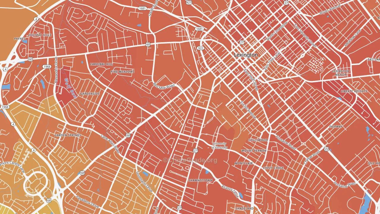Virginia Ave, Lexington, KY Map of Murder Rates