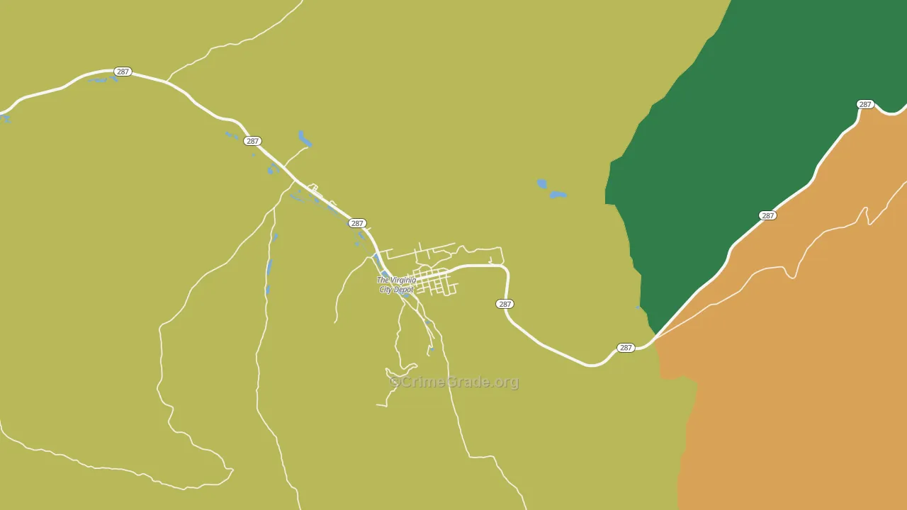 Virginia City, MT Map of Murder Rates