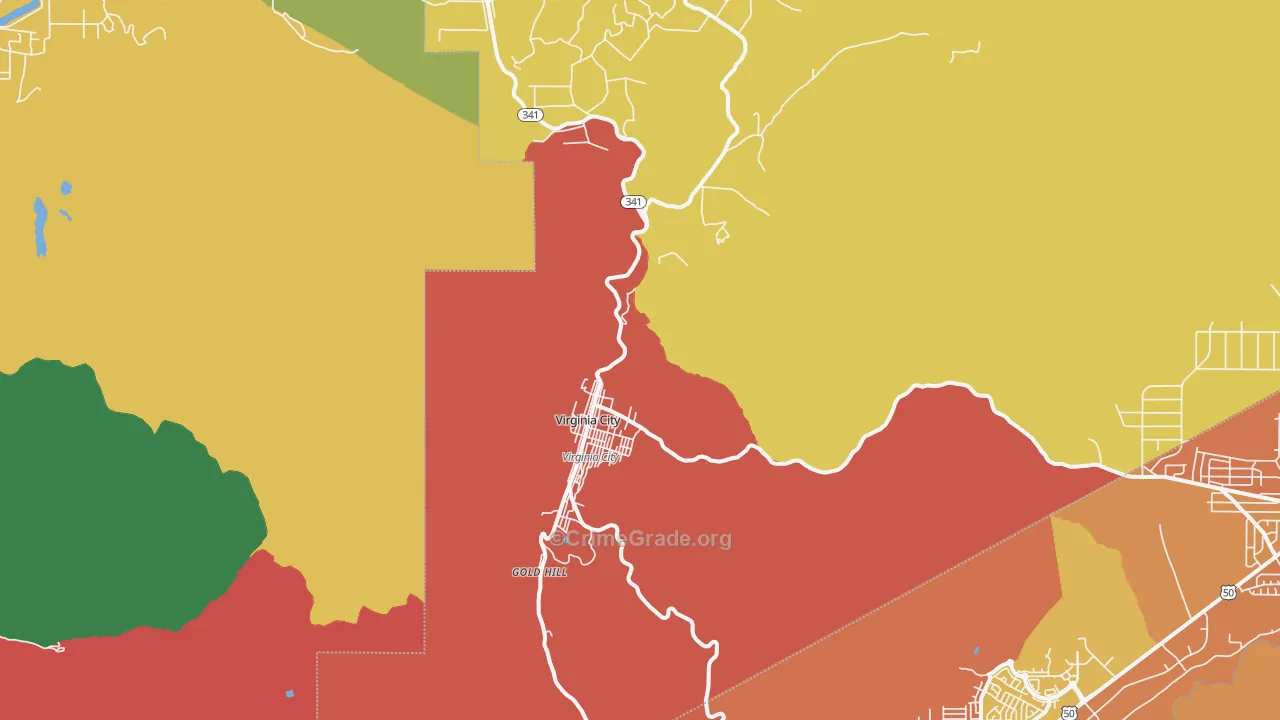 Virginia City, NV Map of Murder Rates