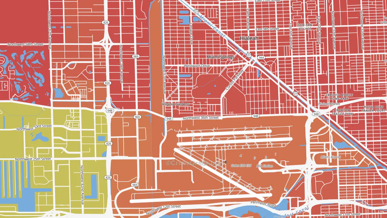 Virginia Gardens, FL Map of Murder Rates