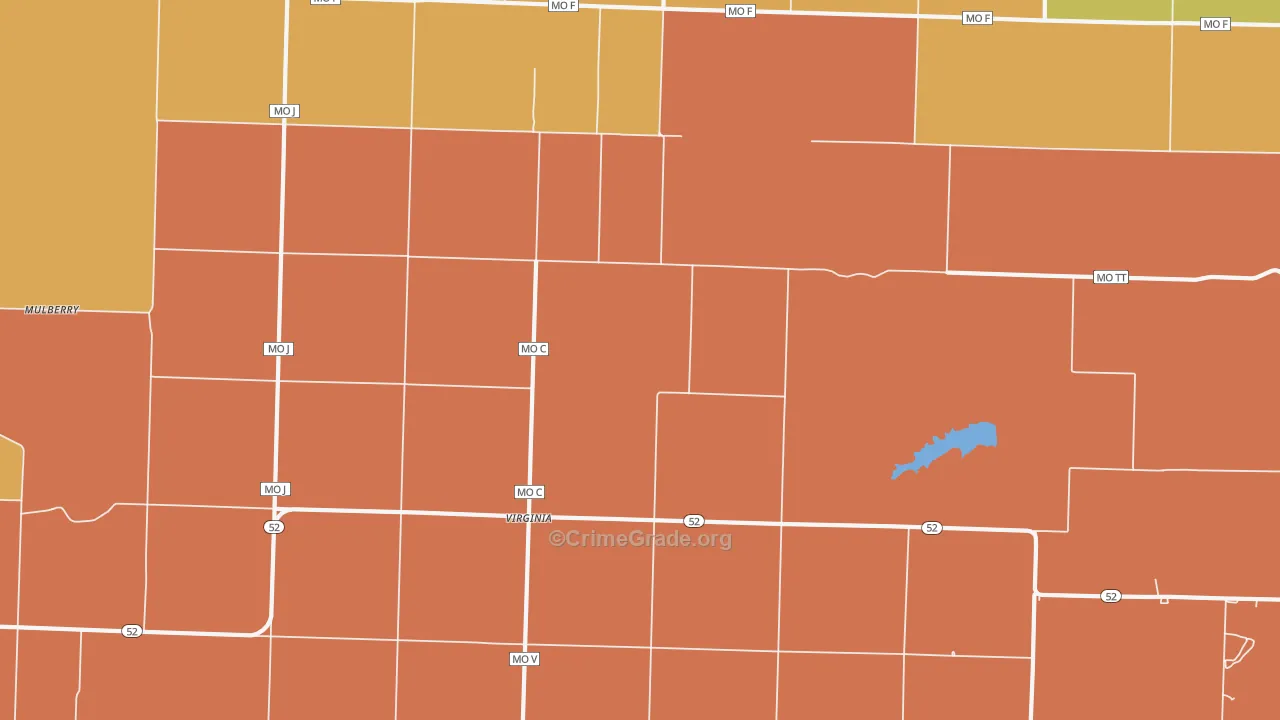 Virginia, MO Map of Murder Rates