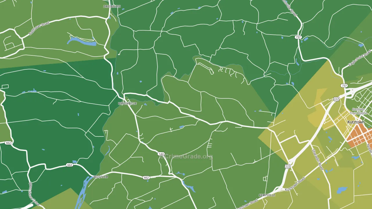 Virginville, PA Map of Murder Rates