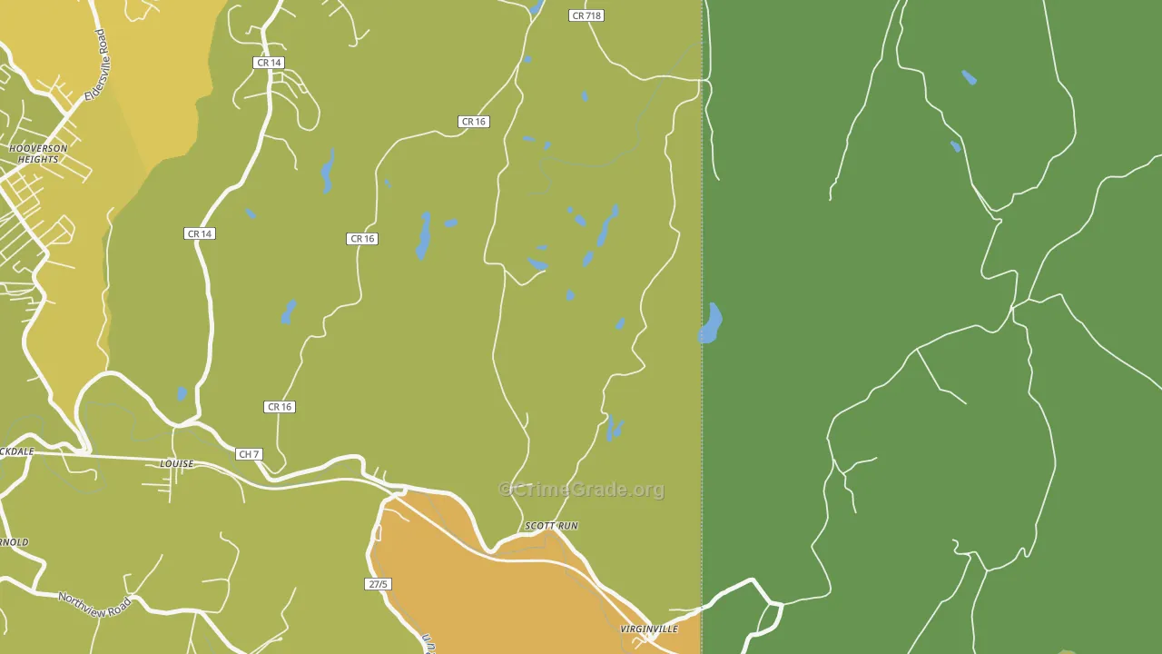 Virginville, WV Map of Murder Rates