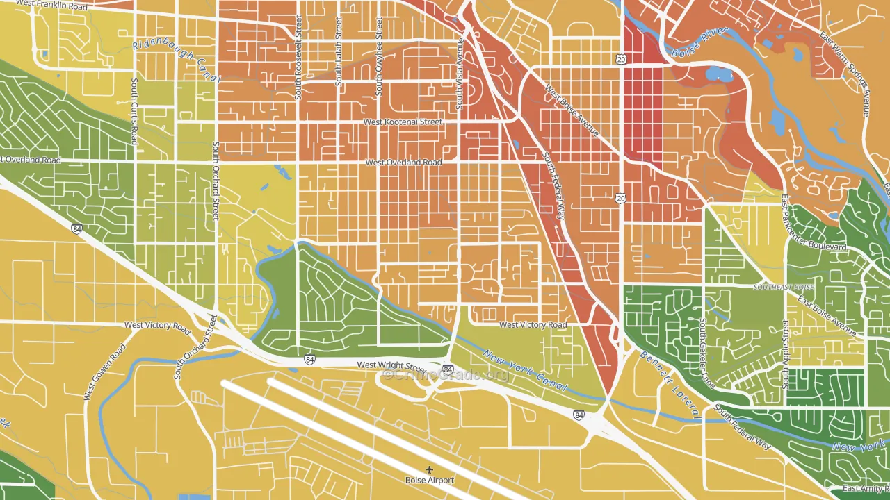 Vista, Boise, ID Map of Murder Rates