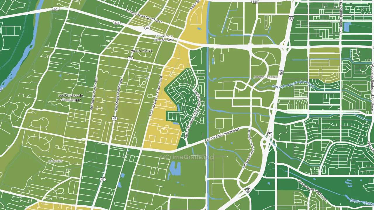 Vista del Norte, Albuquerque, NM Map of Murder Rates