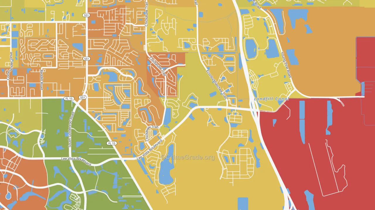 Vista East, Orlando, FL Map of Murder Rates