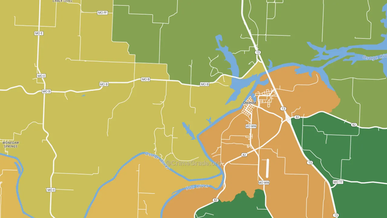 Vista, MO Map of Murder Rates