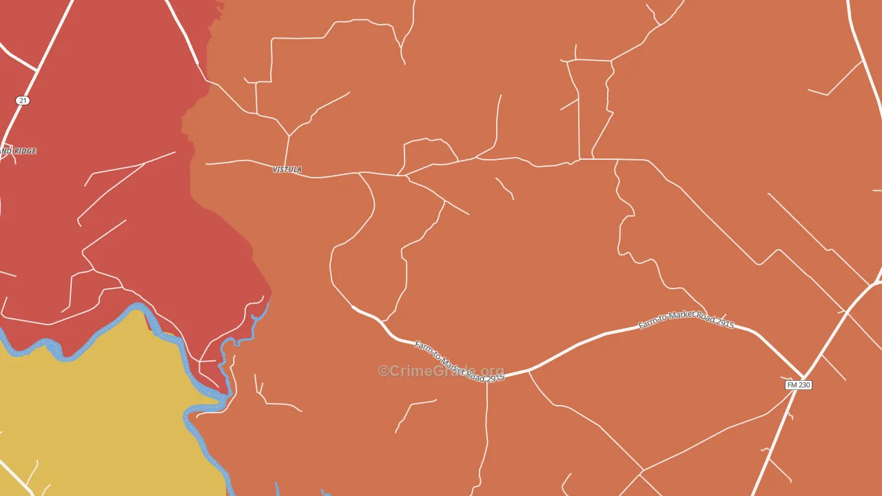 Vistula, TX Map of Murder Rates