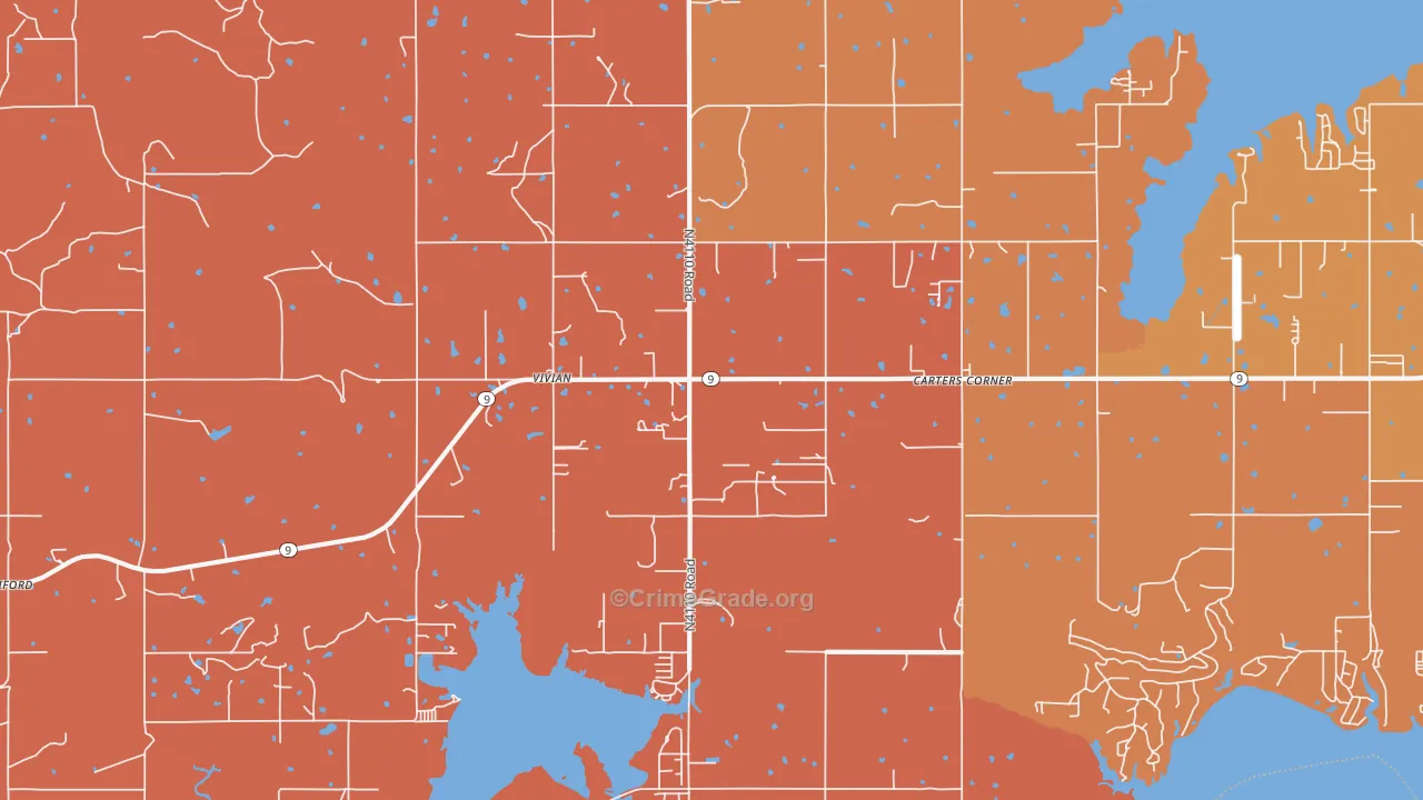 Vivian, OK Map of Murder Rates