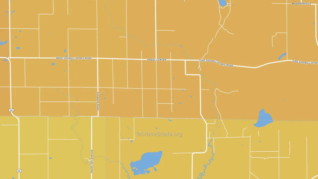 Vogel Center, MI Map of Murder Rates