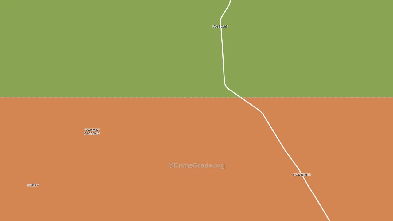 Volborg, MT Map of Murder Rates