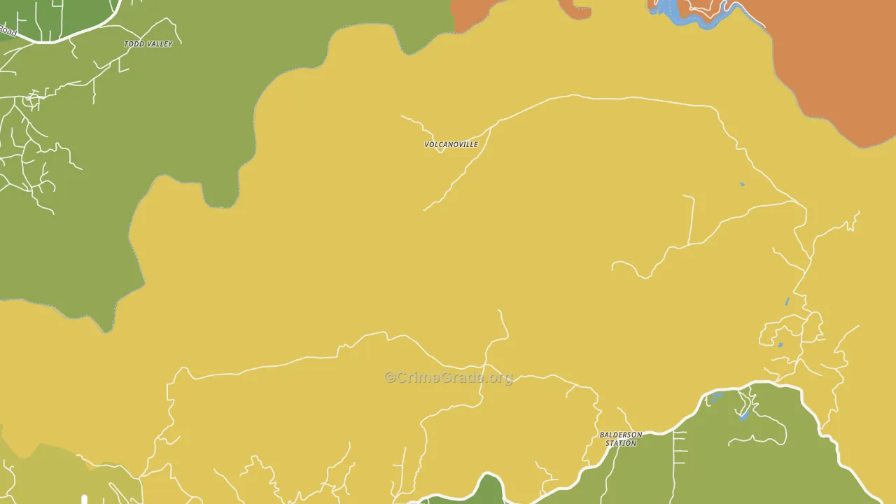 Volcanoville, CA Map of Murder Rates