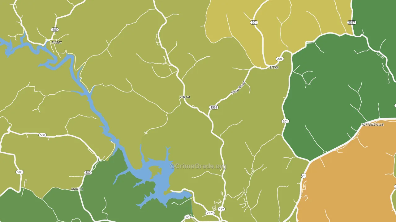 Volga, KY Map of Murder Rates