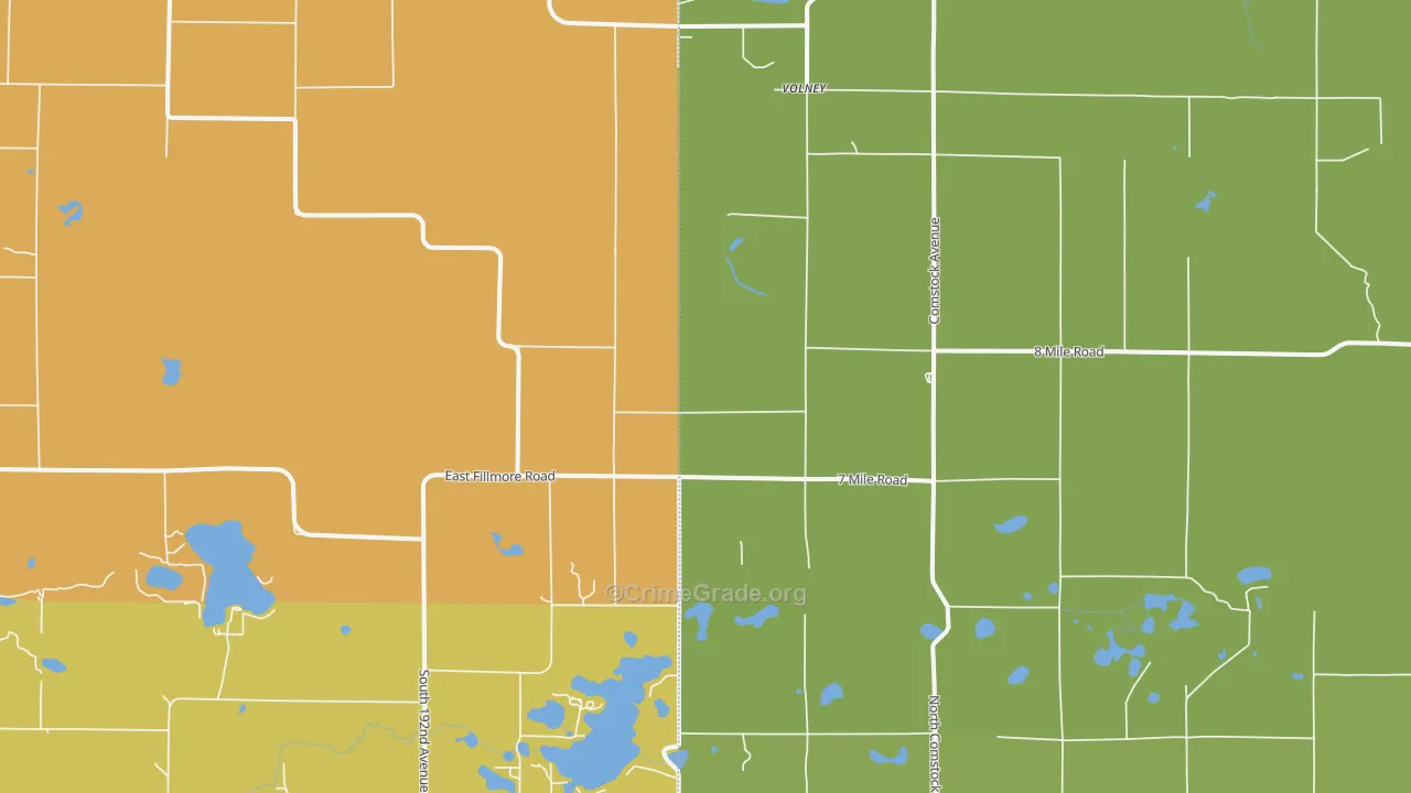 Volney, MI Map of Murder Rates