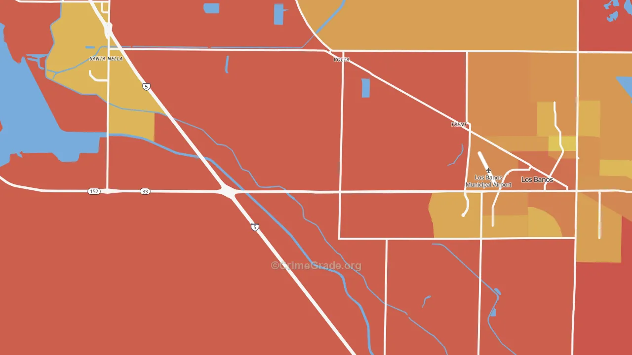 Volta, CA Map of Murder Rates