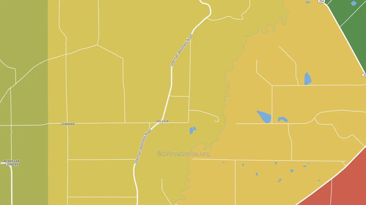 Volusia, NY Map of Murder Rates