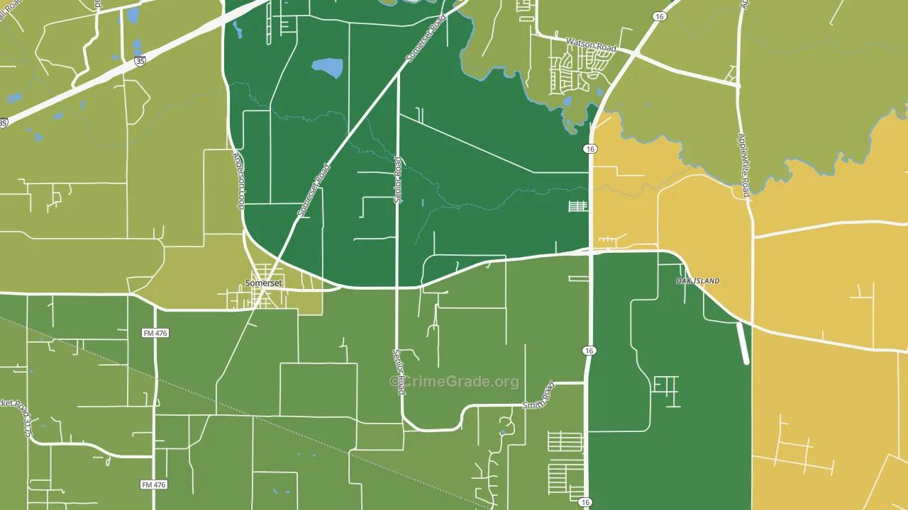Von Ormy, TX Map of Murder Rates