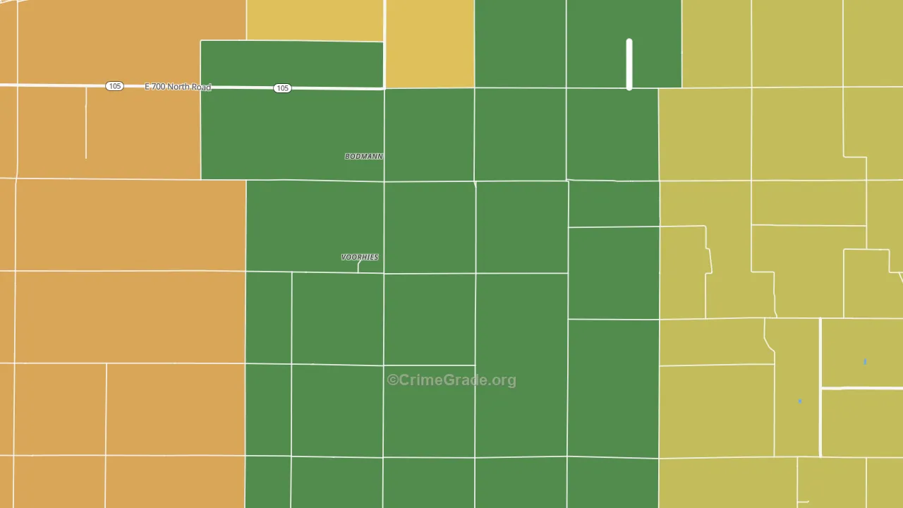 Voorhies, IL Map of Murder Rates