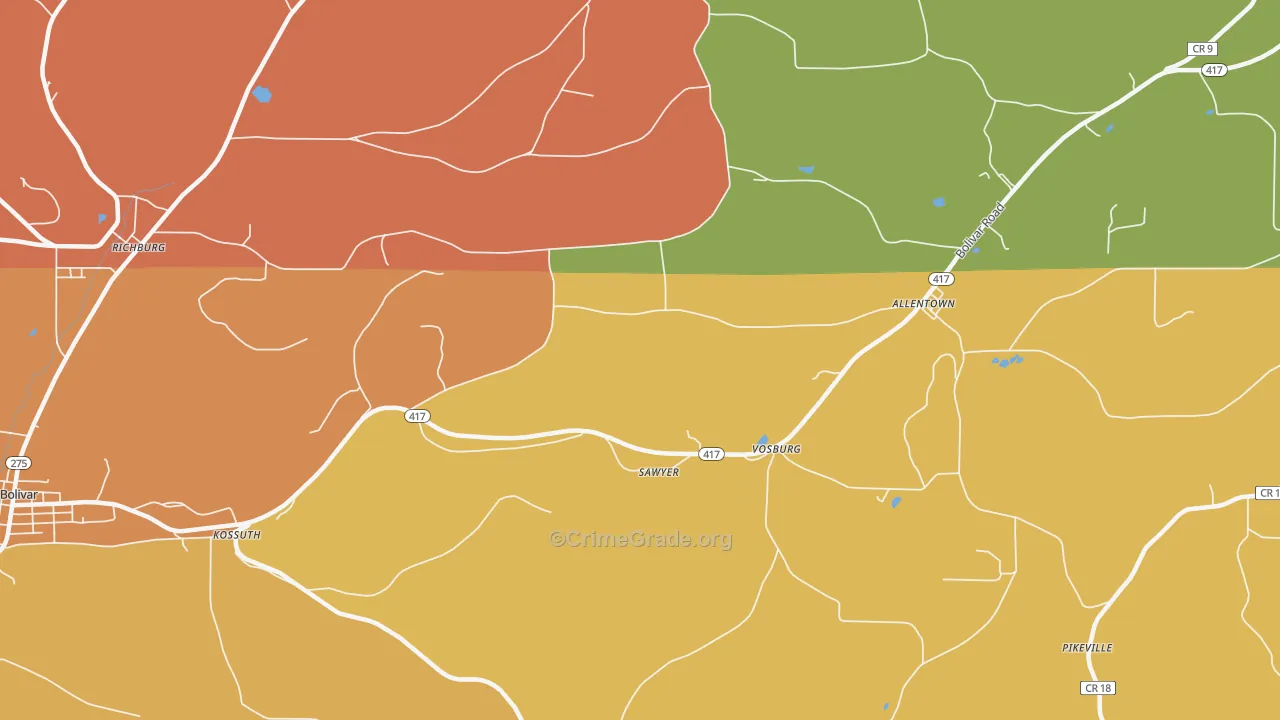 Vosburg, NY Map of Murder Rates