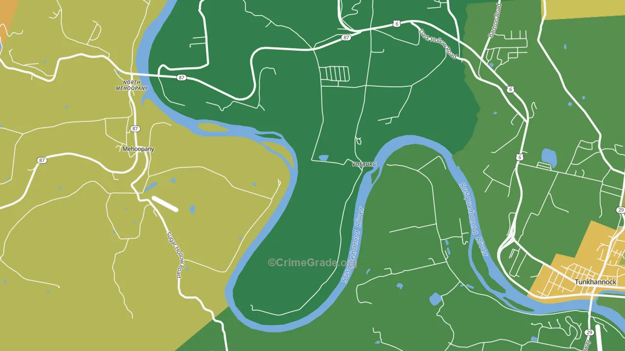 Vosburg, PA Map of Murder Rates