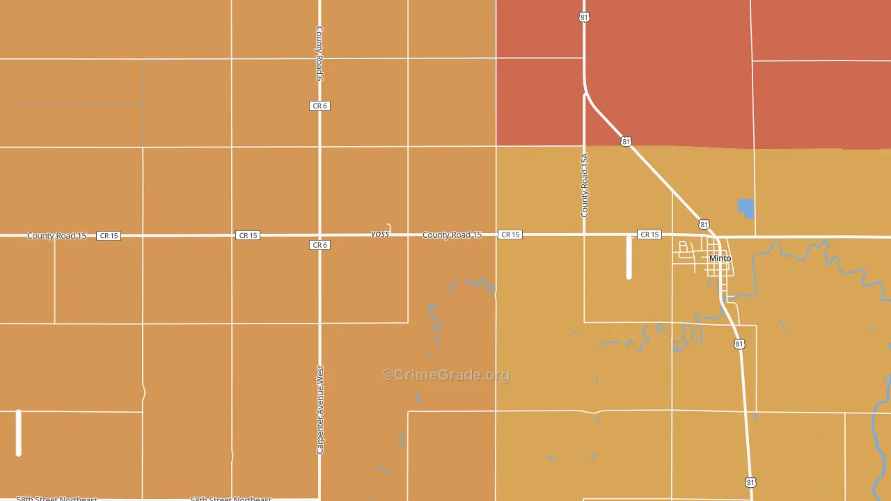 Voss, ND Map of Murder Rates